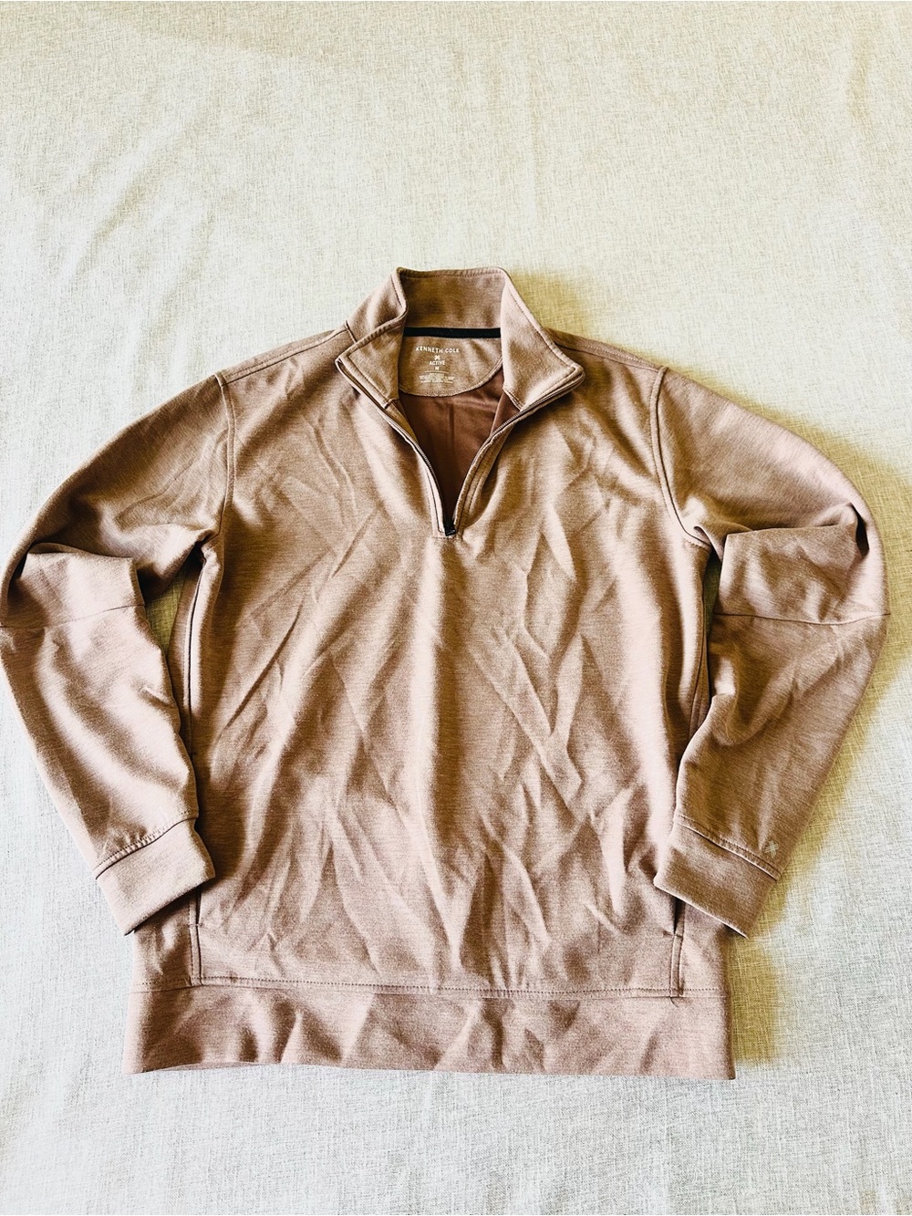 Kenneth Cole Men's Half-Zip Sweater in Taupe